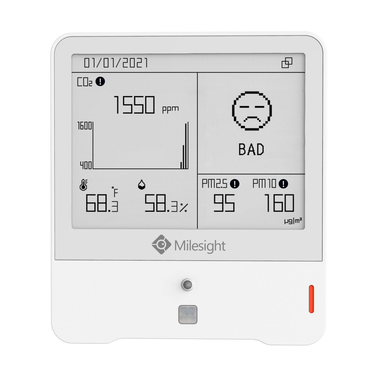 Milesight AM319 9-in-1 wireless IAQ Sensor - Lorawan